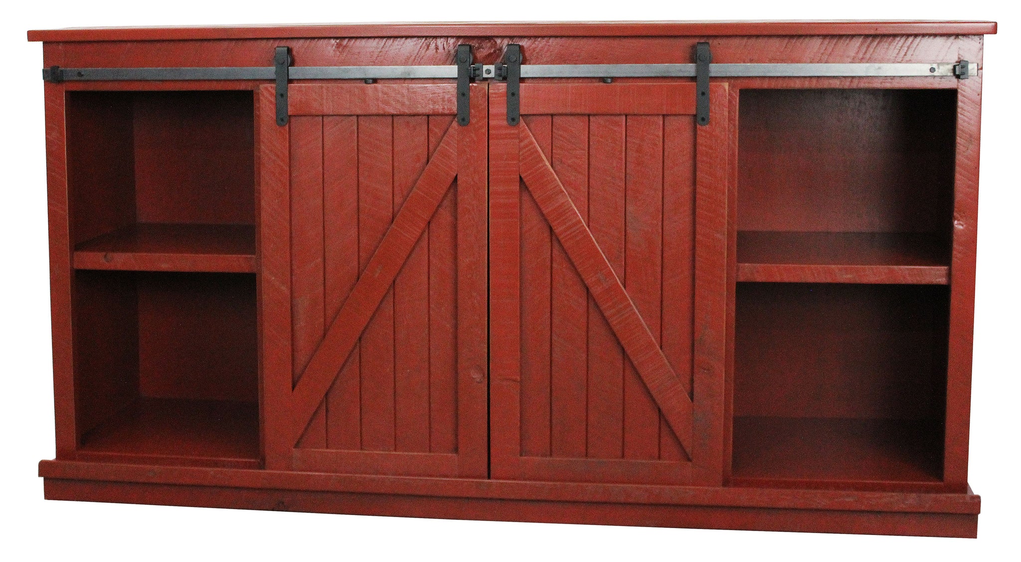 Rustic 82 Tall Provincial Tv Stand In Rustic Red