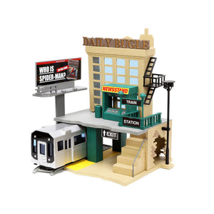 'Daily Bugle'' And Subway Diorama Set With Spider-Man And J. Jonah Jameson Diecast Figures ''Marvel'S Spider-Man'' ''Nano Scene