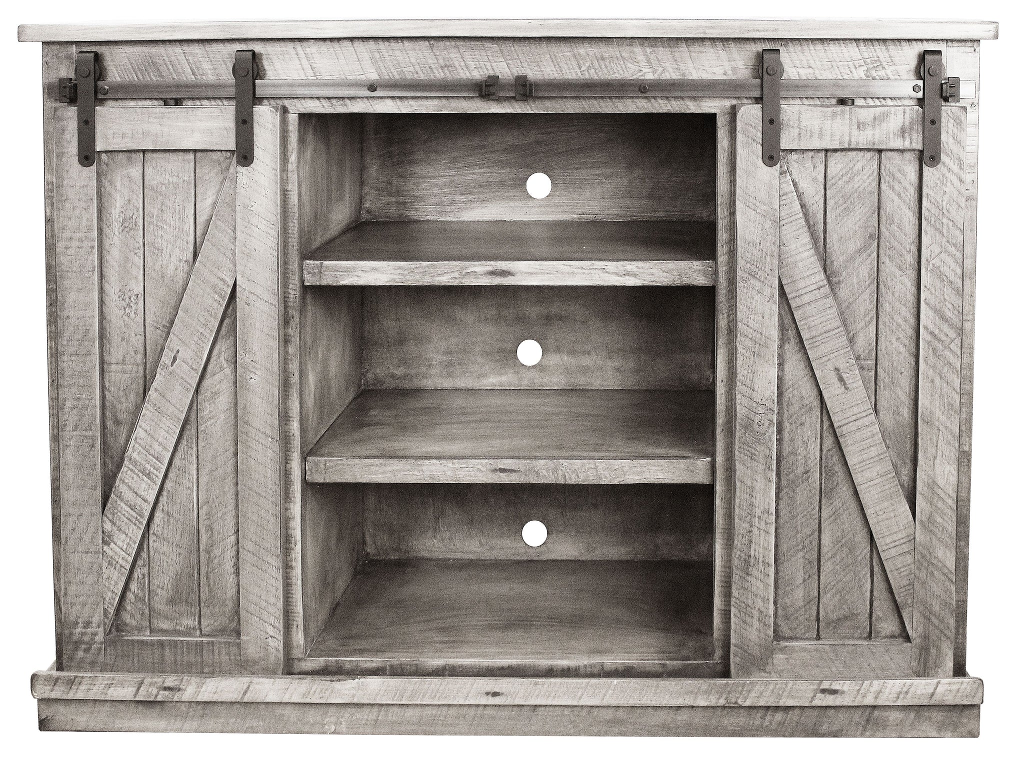 Rustic 57 Tall Provincial Tv Stand In Rustic Barnwood