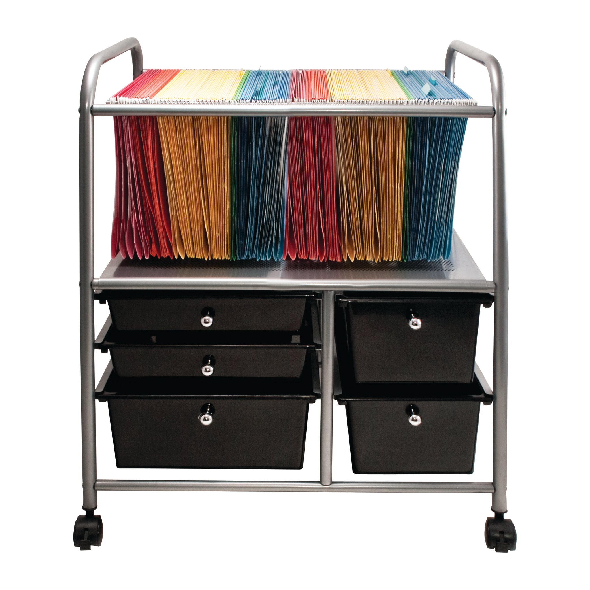 Mobile Organizer File Cart With 5 Drawers