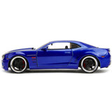 2010 Chevrolet Camaro Candy Blue with Black Hood Bigtime Muscle Series 1/24 Diecast Model Car by Jada