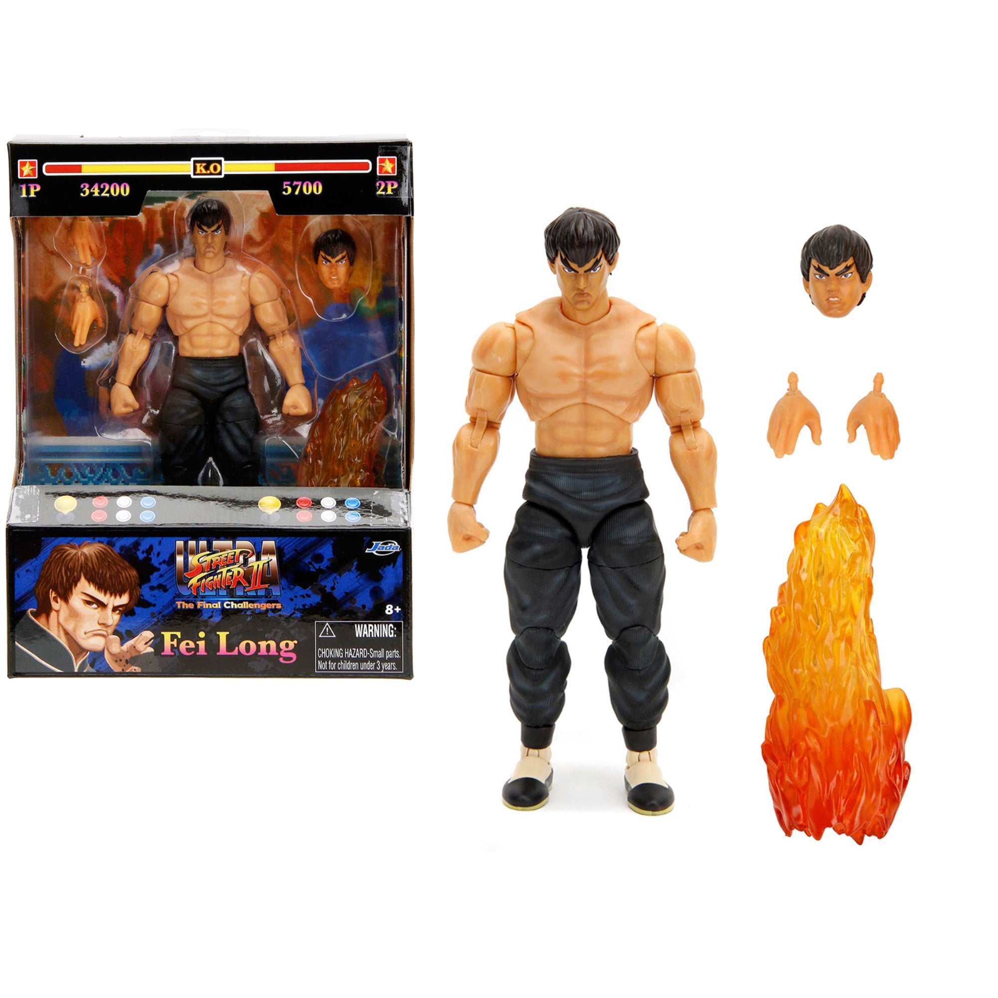 Fei Long 6'' Moveable Figure With Accessories And Alternate Head And Hands ''Ultra Street Fighter Ii: The Final Challengers'' (2