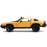1977 Chevrolet Camaro OffRoad Version Bumblebee Yellow Metallic with Black Stripes and Transformers Logo Diecast Statue Tran