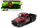 1956 Ford F100 Pickup Truck Mickey Thompson Performance Tires & Wheels Black and Red Metallic Just Trucks Series 1/24 Dieca