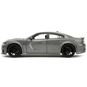 2021 Dodge Charger Srt Hellcat Gray Metallic Fast X (2023) Movie Fast & Furious Series 1/24 Diecast Model Car By Jada