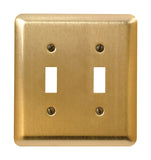 WALLPLATE 2TOG BRSH BRS (Pack of 1)