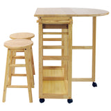 Breakfast Cart With Drop-Leaf Table-Natural