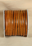 Bossed Braided Strap Full-Grain Leather 25m Saddle Brown