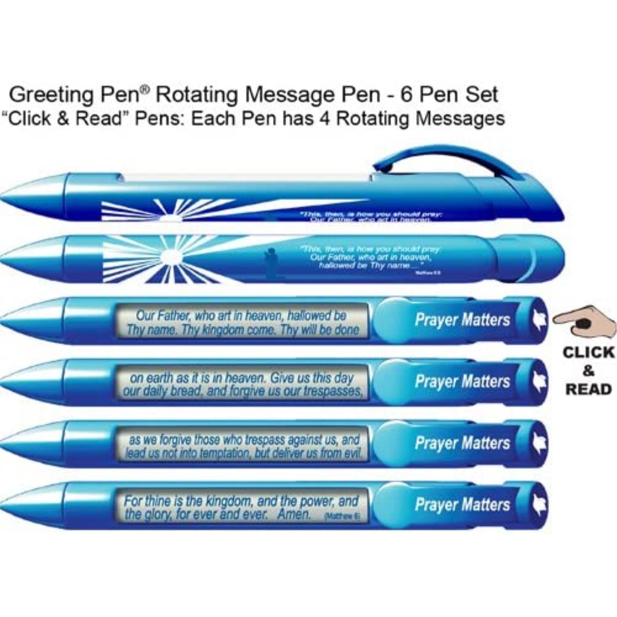 Greeting Pen Rotating Message Prayer Matters - Lord'S Prayer Scripture Pen 6 Pack (36032)