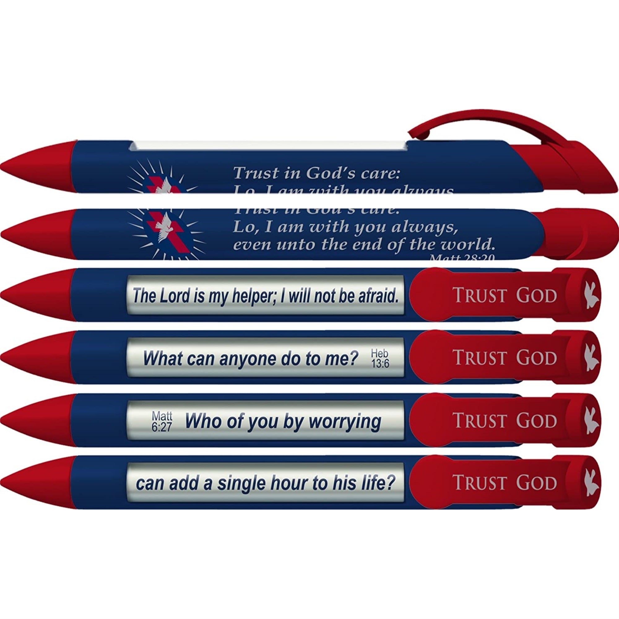 Greeting Pen Trust God Scripture Pens, Scripture Verses With Rotating Messages, 6 Pen Set (36035)