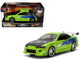 Brians Mitsubishi Eclipse Green with Graphics (Damaged Version) 25 Years of Fast & Furious The Fast and the Furious (2001) 