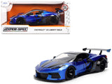 Chevrolet Corvette C8 Liberty Walk Candy Blue and Black HyperSpec Series 1/24 Diecast Model Car by Jada