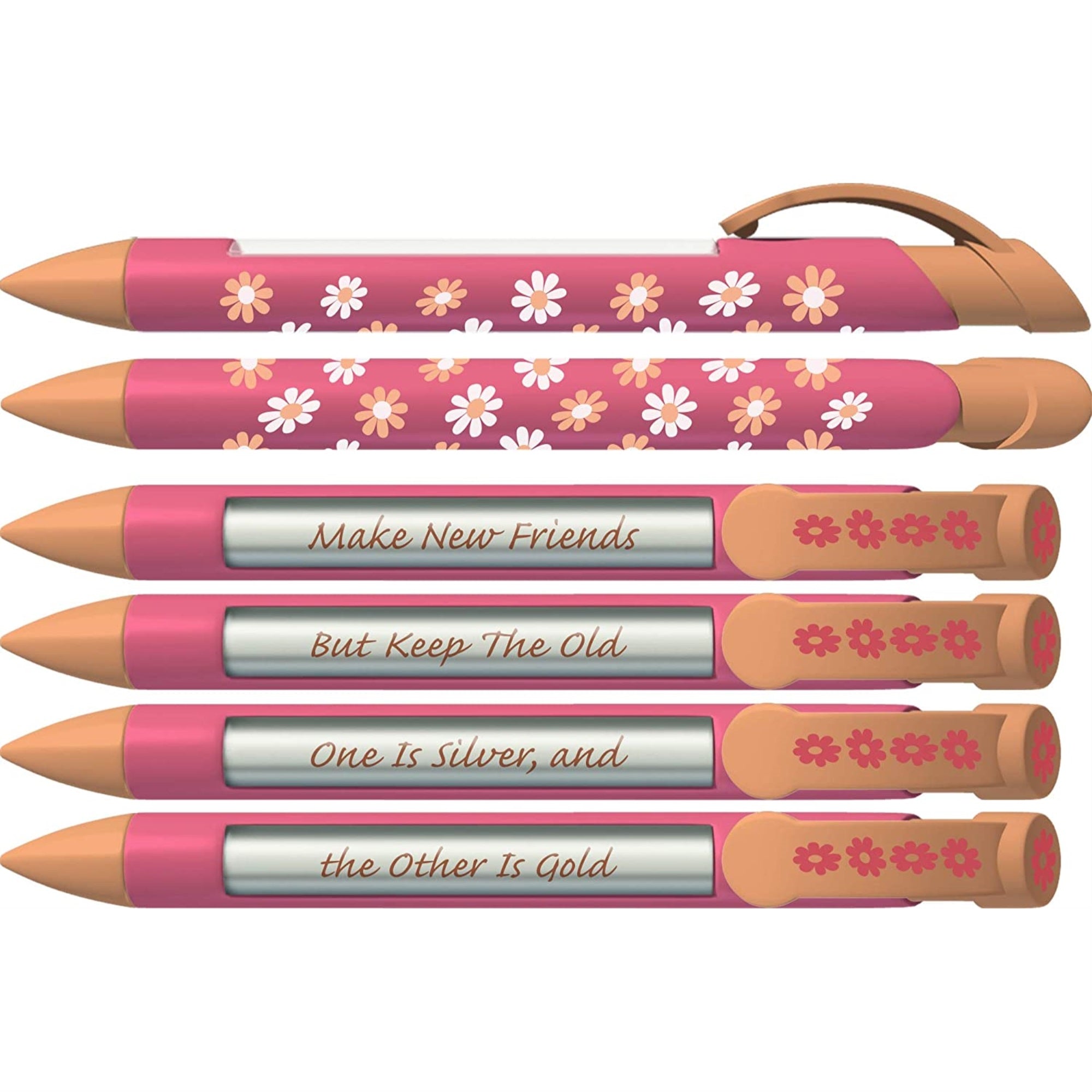 Greeting Pen Friend Pen - Daisy And Heart Trio 6 Pen Set 36543