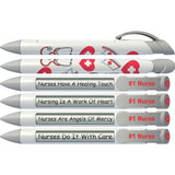 Greeting Pen Rotating Message Nurse Pen #1 Nurse (Silver Top) 6 Pack (36546)