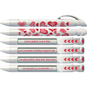 Love Pen Set By Greeting Pen- Love Pen Set Rotating Message 6 Pen Set- 36569