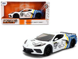 2020 Chevrolet Corvette Stingray C8 #89 Michelin White with Yellow and Blue Stripes Bigtime Muscle Series 1/24 Diecast Model