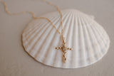 Rose Ever Blooming Cross Necklace