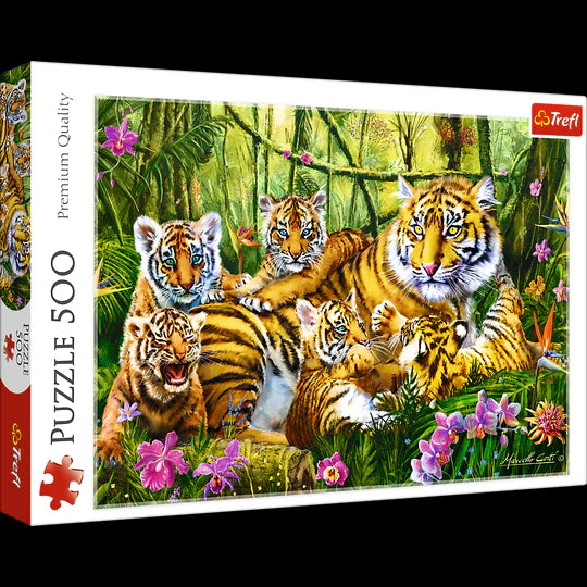 Trefl 500 Piece Jigsaw Puzzles, Family Of Tigers