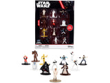 Set of 12 Diecast Figures Star Wars Movie Franchise Nano Metalfigs Series Diecast Models by Jada
