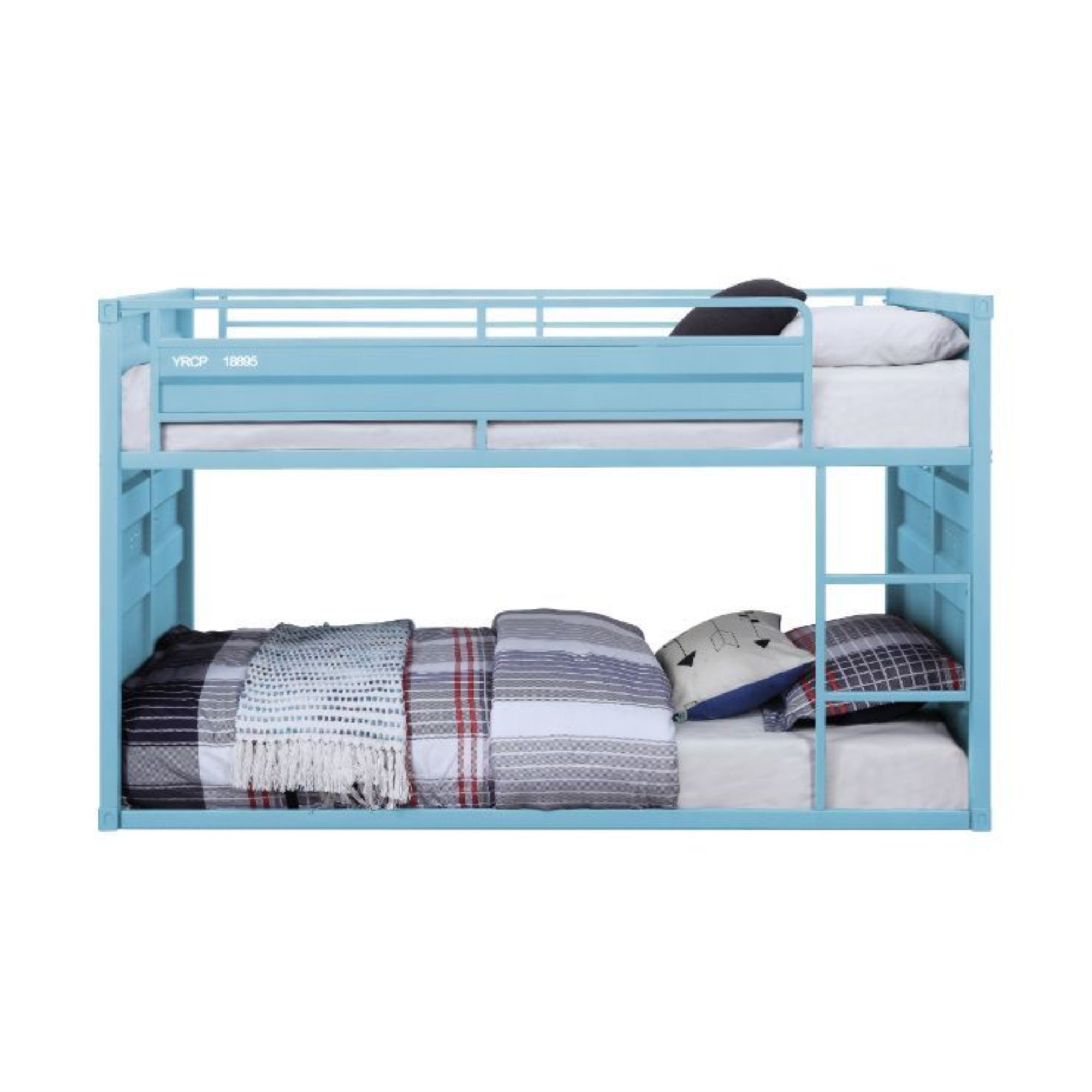 Twin/Twin Bunk Bed, Aqua Finish
