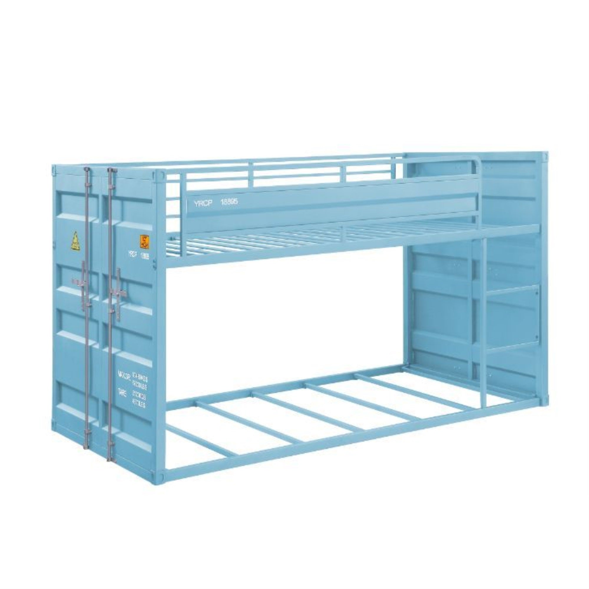 Twin/Twin Bunk Bed, Aqua Finish