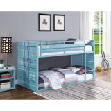 Twin/Twin Bunk Bed, Aqua Finish