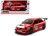 2006 Mitsubishi Lancer Evolution IX RHD (Right Hand Drive) #26 Red with White Graphics JDM Tuners Series 1/24 Diecast Model Ca