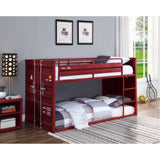 Twin/Twin Bunk Bed, Red Finish