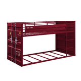 Twin/Twin Bunk Bed, Red Finish
