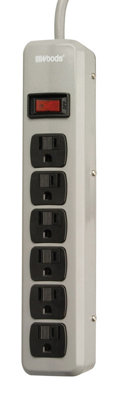 Power Strip 6Out Gry (Pack Of 1)