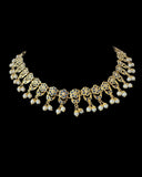DNS202 sapphire pearl jadau necklace set with tika ( SHIPS IN 3 WEEKS )