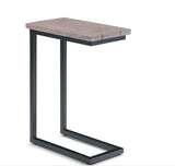 Skyler Solid Mango Wood And Metal 18 Inch Wide Rectangle Industrial C Side Table In Birch, Fully Assembled