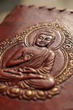 Premium Leather Diary | Handmade Leather Journal & Personal Organizer, Travel Notebook with Buddha Embossed Cover, Vintage Writing Diary for Men & Women, Refillable Rustic Notebook