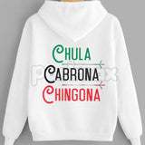 Chingona Chola Mexican Pride Hoodie – Men’s Edgy Graphic Streetwear, Vintage Culture Pullover, Long Sleeve Hooded Sweatshirt
