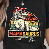 Women’s "MAMA" Print T-Shirt – Fashion Casual Round Neck Graphic Tee, Premium 100% Cotton Minimalist Motherhood Top, Soft Lived-In Heavyweight Stylish Mama Shirt, Made in USA