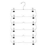 6-Tier Foldable Pants & Skirt Hanger with Adjustable Clips, 6-Pair Chrome Steel
