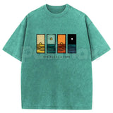 "One Day At A Time" Graphic T-Shirt – Oversize Acid Wash Vintage Tee, Lightweight Cotton Mindfulness Streetwear