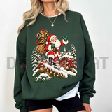 Festive Friction Crewneck – Vintage 90s Retro Santa Christmas Graphic Sweatshirt