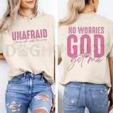 Unafraid No Worries Spiritual Faith Graphic T-Shirt