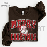 Merry Christmas Santa Collage Sweatshirt – Retro Santa University Crewneck