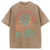Holafish Oversize Acid Wash Vintage “MOM’S Club” T-Shirt – Retro Aesthetic Graphic Streetwear