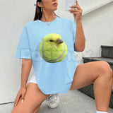 Silly Tennis Bird Meme T-Shirt - Gen Z Brainrot Aesthetic Graphic Tee, Funny Viral Internet Bird Shirt, Premium Heavyweight Unisex Streetwear, Trendy TikTok Humor Top, Abstract Meme Culture Apparel