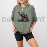 Tummy Hurts Knight Funny Dark Fantasy Graphic T-Shirt