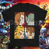 Vintage 80s Cartoon Thundercats Graphic Tee – Retro Character Grid Print Shirt, Nostalgic Streetwear Unisex T-Shirt