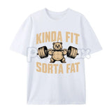 "Kinda Fit Sorta Fart" Funny Gym T-Shirt – Sarcastic Fitness Graphic Tee, Premium 100% Cotton Workout Humor Top, Soft Lived-In Heavyweight Activewear Shirt, Made in USA