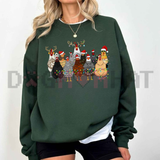 Cluckmas Festive Crewneck – Cute Christmas Chickens Farmhouse Sweatshirt