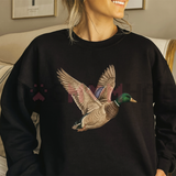 Flying Mallard Graphic Top - Vintage Outdoor Waterfowl Sweatshirt