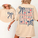 "American Honey" Coquette 4th Of July T-Shirt – Girly Vintage USA Graphic Tee, Premium 100% Cotton Independence Day Top, Soft Lived-In Heavyweight Retro Merica Shirt, Made in USA