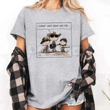 "I FORGET WHAT EIGHT WAS FOR" Funny Cartoon Cowboy Band T-Shirt - Absurdist Quote Meme Tee, Western Humor Statement Shirt, Niche Comedy Apparel