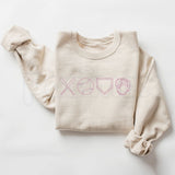Baseball XOXO Icons Embroidered Sweatshirt – Cute Game Day Sports Crewneck